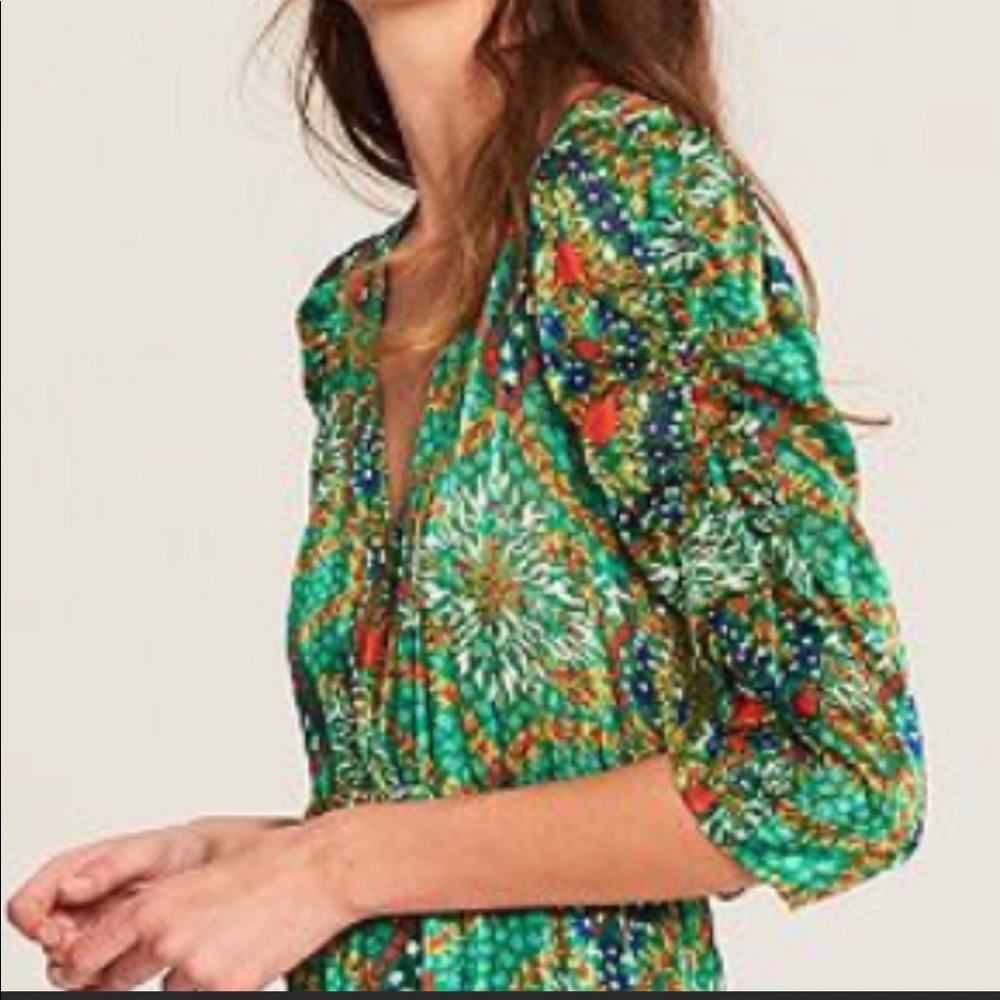 Ba&sh Green Floral Dress sz Med New!
